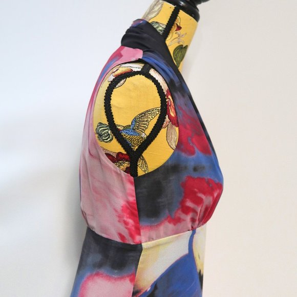 St-Martins Multicolor Empire Waist Midi Dress Size 38 - Picture 5 of 10